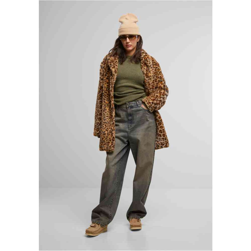 Urban Classics - Oversized Faux Fur Leo Jas - Bruin